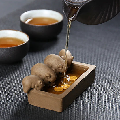 Purple Sand Tea Ornaments Generation Mouse Money Tea Ceremony Decoration Tea Set Tea Tea Pet Tea Decoration Mini Tea Set