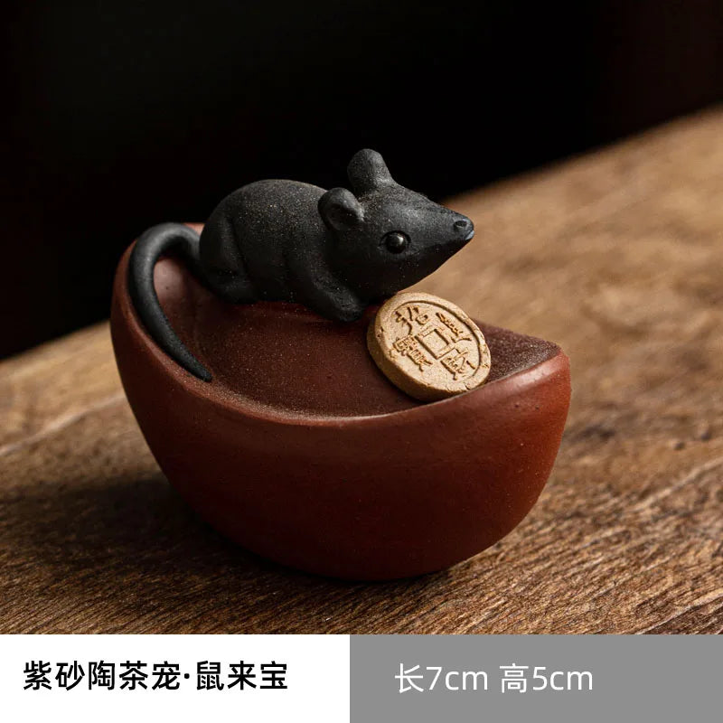 Purple Sand Tea Pet Ornaments, Invite Wealth, Zen Tea Ceremony, Tea Tray, Can Raise Small Ornaments, Mini Tea Play