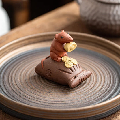 Purple Sand Tea Pet Ornaments, Invite Wealth, Zen Tea Ceremony, Tea Tray, Can Raise Small Ornaments, Mini Tea Play