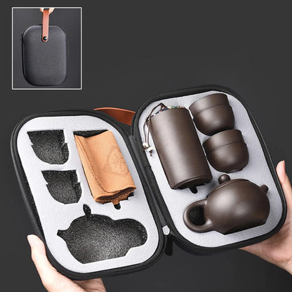 Purple Sand Tea Set Chinese Kung Fu Teaset Ceramic Portable Teapot Set Outdoor Travel Gaiwan Tea Cups of Tea Ceremony Teacup