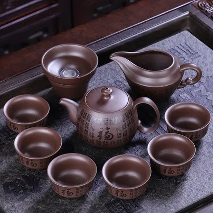 Purple Sand Tea Set Home Office Simple Teapot Cup Overall Kungfu Black Tea Da Hong Pao Teaware Gift Box Free Shipping