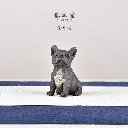 Purple Sand Tea Tea Ornaments Dog Fun Tea Ornaments Jarre Aero Bull Pug Dog Boutique Raw Ore Handmade Supportable Tea Tray Utens