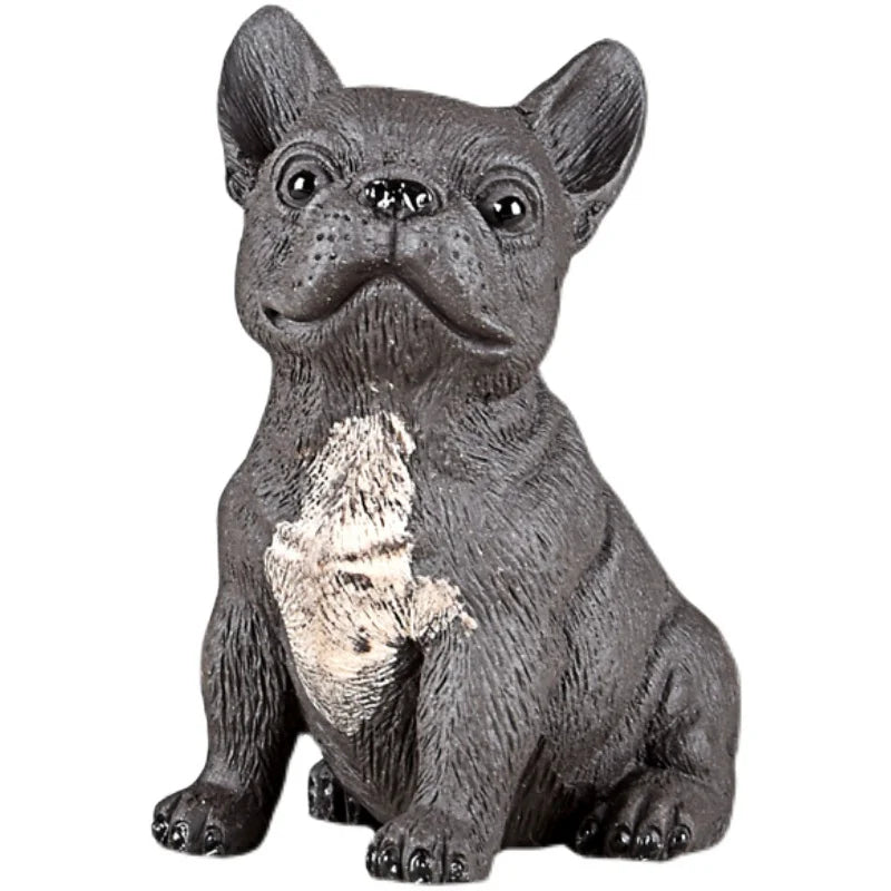 Purple Sand Tea Tea Ornaments Dog Fun Tea Ornaments Jarre Aero Bull Pug Dog Boutique Raw Ore Handmade Supportable Tea Tray Utens