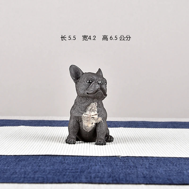 Purple Sand Tea Tea Ornaments Dog Fun Tea Ornaments Jarre Aero Bull Pug Dog Boutique Raw Ore Handmade Supportable Tea Tray Utens