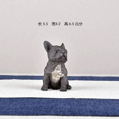 Purple Sand Tea Tea Ornaments Dog Fun Tea Ornaments Jarre Aero Bull Pug Dog Boutique Raw Ore Handmade Supportable Tea Tray Utens
