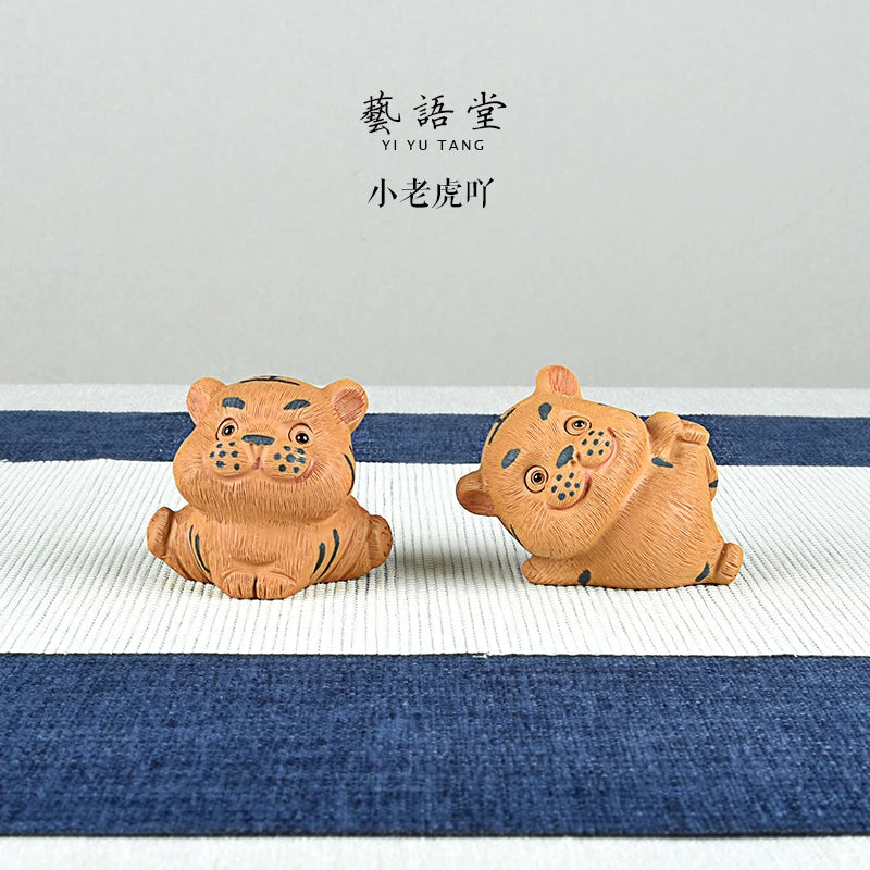 Purple Sand Tiger Fat Tiger The Adorable Little Tiger Tea Pet Cartoon Cute Creative Supportable Tea tray utensils Zodiac Tiger