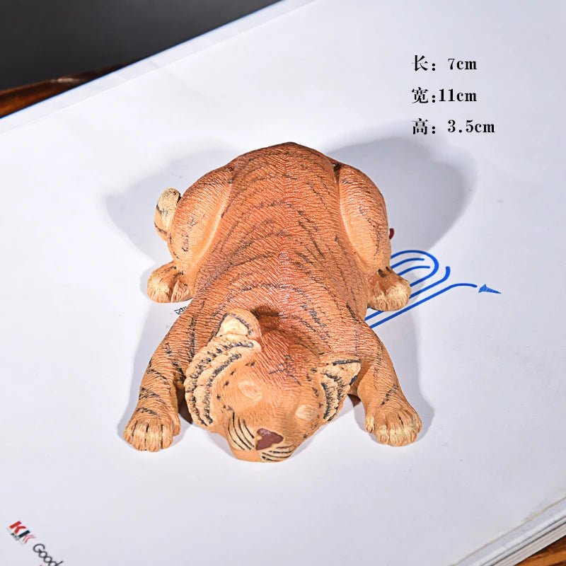 Purple Sand Tiger Fine Tea Carve Ornaments Galling Raw Ore Handmade Famous Xu Hailong Zodiac Tiger Creative