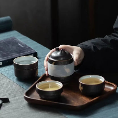 Purple Sand Travel Teaset Portable Teapot Set Outdoor Travel Gaiwan Tea Cups of Tea Ceremony Teacup Fine Gift Kung Fu Tea Set