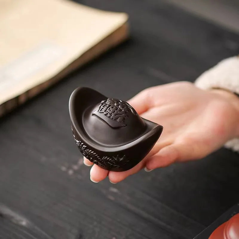 Purple Sand -Xianglong Yuan bao- Tea set decorative ornaments ,Tea lid holder, Home Room,Office Decoration Accessories