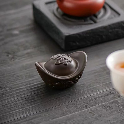 Purple Sand -Xianglong Yuan bao- Tea set decorative ornaments ,Tea lid holder, Home Room,Office Decoration Accessories