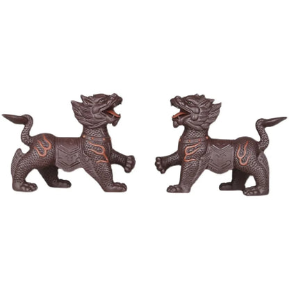 Purple Sand to KIRIN Boutique Fire Kirin Tea Ornaments Home Decoration Handmade Boutique Supportable Tea Tray Utensils