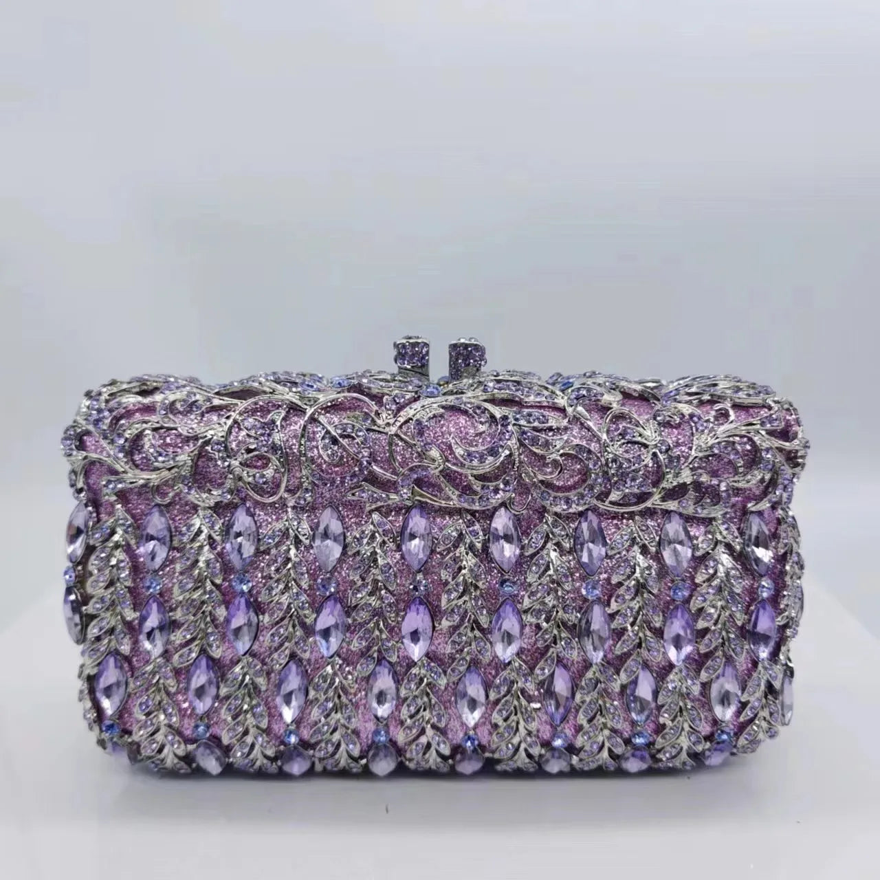 Purple Sliver Gold Diamond Fashion Women Handbags Design Ladies Wedding Party Birthday Gift Clutch Purse Best Qulity Money Bags