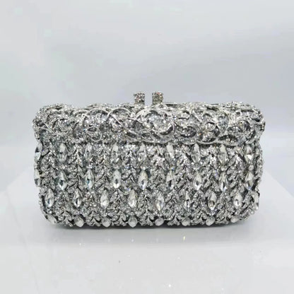 Purple Sliver Gold Diamond Fashion Women Handbags Design Ladies Wedding Party Birthday Gift Clutch Purse Best Qulity Money Bags