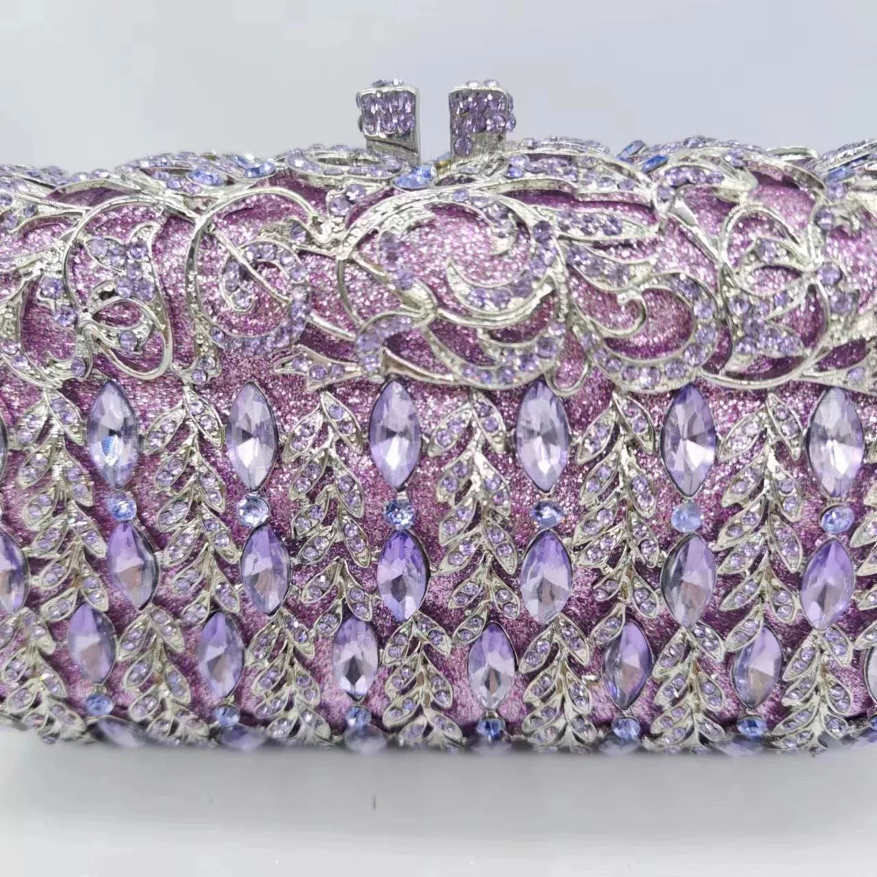 Purple Sliver Gold Diamond Fashion Women Handbags Design Ladies Wedding Party Birthday Gift Clutch Purse Best Qulity Money Bags