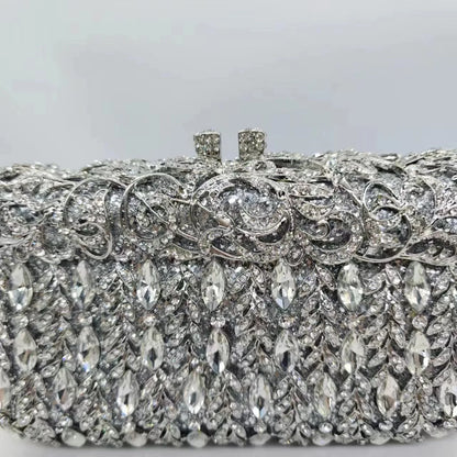 Purple Sliver Gold Diamond Fashion Women Handbags Design Ladies Wedding Party Birthday Gift Clutch Purse Best Qulity Money Bags