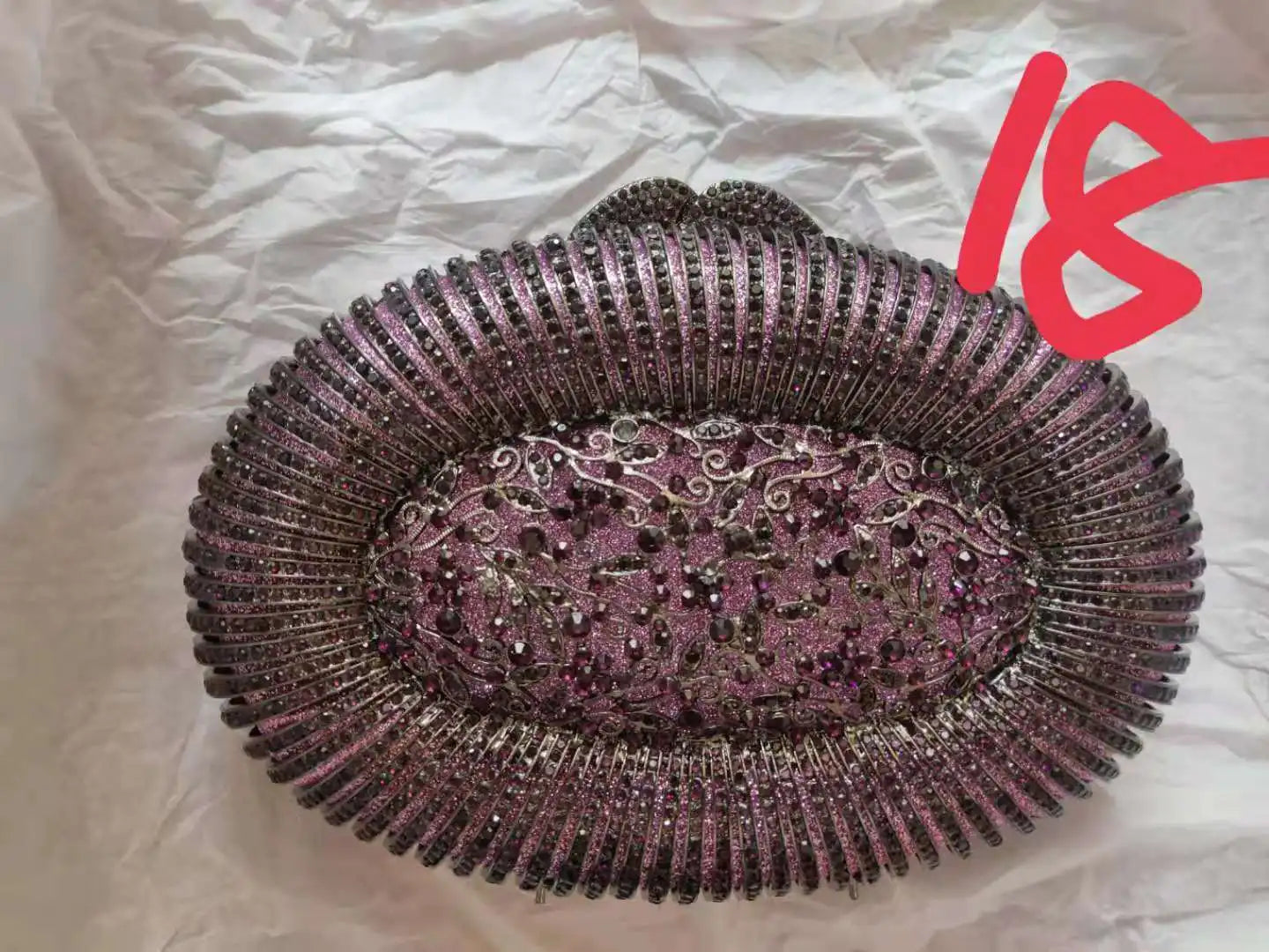 Purple Yellow Hollow Out Flower Big Size Bag Woman Diamond Clutch Evening Purse Wedding Bridal Rhinestone Party Crystal Handbag