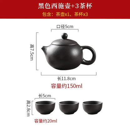 Purple clay kungfu tea set Chinese household simple dry brewing table water storage tea tray tea table tea sea pot bearing