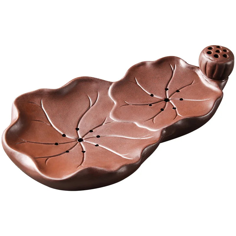 Purple clay kungfu tea set Chinese household simple dry brewing table water storage tea tray tea table tea sea pot bearing