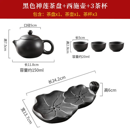 Purple clay kungfu tea set Chinese household simple dry brewing table water storage tea tray tea table tea sea pot bearing