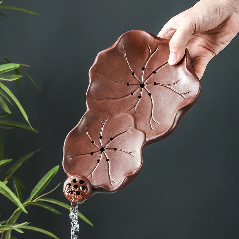 Purple clay kungfu tea set Chinese household simple dry brewing table water storage tea tray tea table tea sea pot bearing