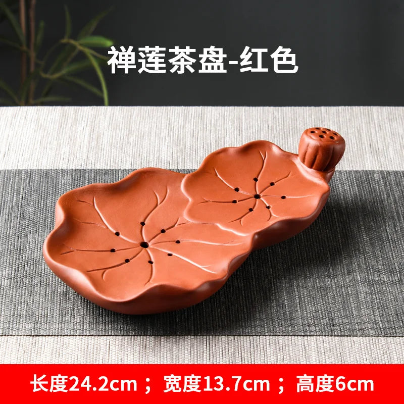 Purple clay kungfu tea set Chinese household simple dry brewing table water storage tea tray tea table tea sea pot bearing
