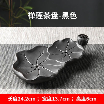 Purple clay kungfu tea set Chinese household simple dry brewing table water storage tea tray tea table tea sea pot bearing