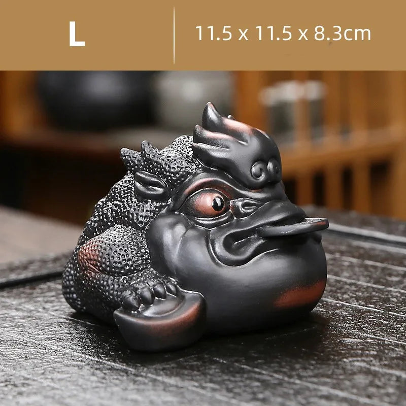 Purple pottery Handmade Toad Tea Pet Living Room Tea Table Decoration Tea Ceremony Accessories Tea Tray Decoration