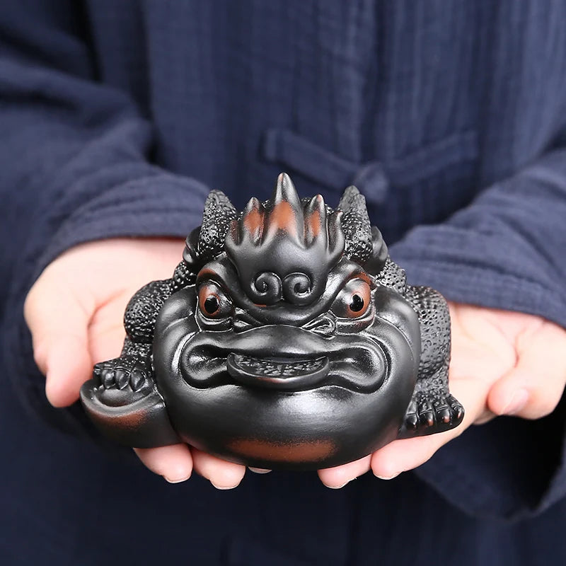 Purple pottery Handmade Toad Tea Pet Living Room Tea Table Decoration Tea Ceremony Accessories Tea Tray Decoration