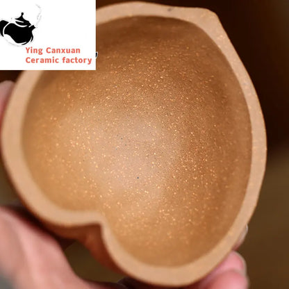 Purple sand cup a pair of original mine old section mud pure hand bionic walnut cup master cup personal kungfu tea cup pair cup