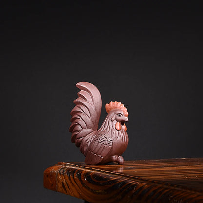 Purplue Sand Tea Pet Chicken Raw Ore Handmade Boutique Supportable Chinese Zodiac of Rooster Supportable Tea Ceremony Utensils G