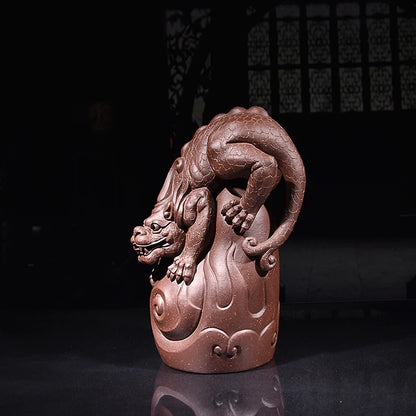 Purplue Sand Tea Pet Decoration Boutique Supportable Handmade KIRIN Tea Ceremony Tea Tray Ornaments Accessories