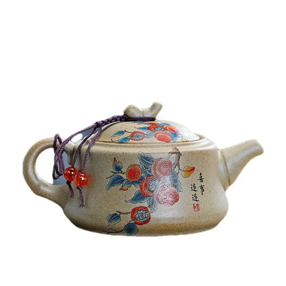 Purply Clay Tea Pot Set Chinese Ying Xing Pottery Tea Set Retro Teaware Teapots Kung Fu Tea Kettle Handmade Tea Set