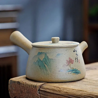 Purply Clay Tea Pot Set Chinese Ying Xing Pottery Tea Set Retro Teaware Teapots Kung Fu Tea Kettle Handmade Tea Set