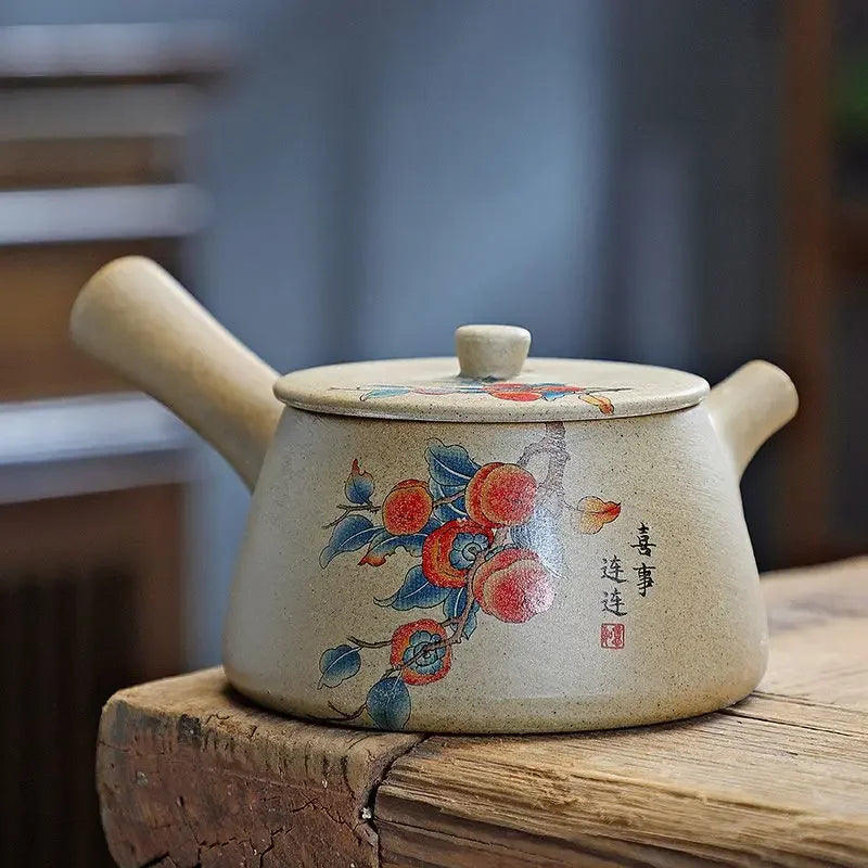Purply Clay Tea Pot Set Chinese Ying Xing Pottery Tea Set Retro Teaware Teapots Kung Fu Tea Kettle Handmade Tea Set