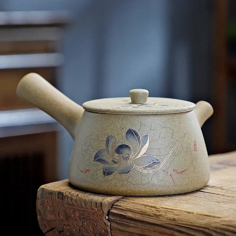 Purply Clay Tea Pot Set Chinese Ying Xing Pottery Tea Set Retro Teaware Teapots Kung Fu Tea Kettle Handmade Tea Set