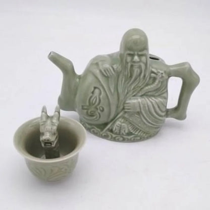 Purpose Tea Chinese Ceramics Trick Pot Assassin Teapot Container Drinking Dual Wine Teapot Layered Coffee Coffee Handmade