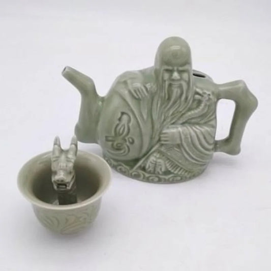 Purpose Tea Chinese Ceramics Trick Pot Assassin Teapot Container Drinking Dual Wine Teapot Layered Coffee Coffee Handmade
