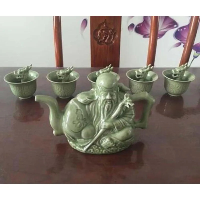 Purpose Tea Chinese Ceramics Trick Pot Assassin Teapot Container Drinking Dual Wine Teapot Layered Coffee Coffee Handmade