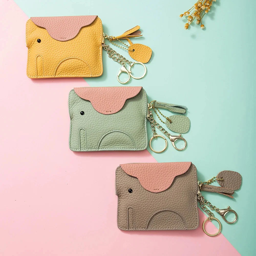 Purse Genuine Leather Elephant Mini Creative Cute Coin Bag