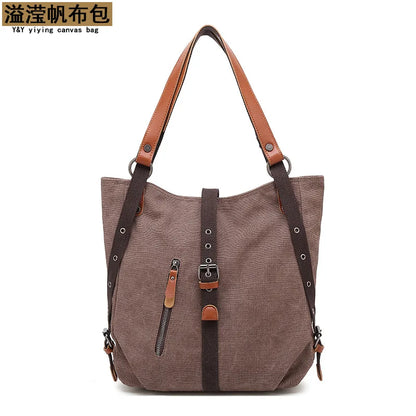 Purse Handbag for Women 2021 vintage Canvas Tote Bag Casual Shoulder Bag School Bag Rucksack Convertible Backpack