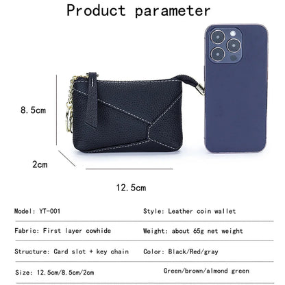 Purse Leather Zipper Zero Wallet Short Geometric Patterns Coin Pouch Women Change Credit Card ID Key Lipstick Storage Bag