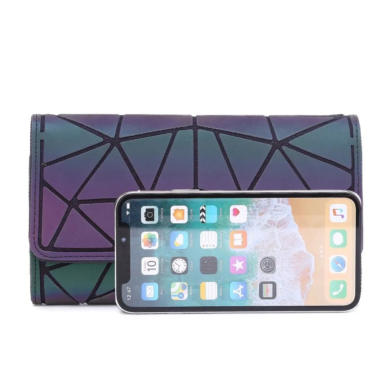 Purse bao bag Geometric Wallet women's Long Clutch Wallets Money Bag Three Folds Wallet Ladies Card Holder carteira portfel