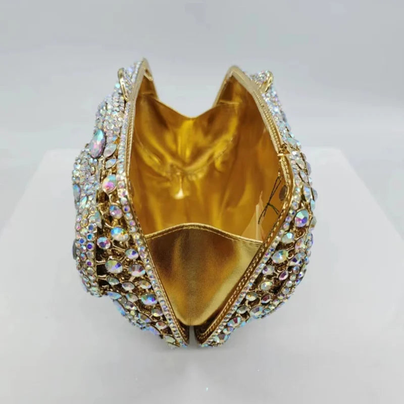 Pythons set with diamonds Crystal Evening Clutch Bag Women New Luxury Designer Chic Novelty Rhinestone Metal Purse And Handbag