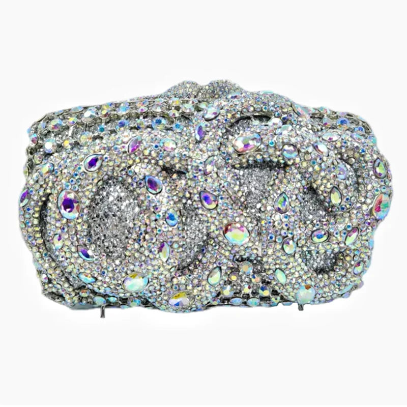 Pythons set with diamonds Crystal Evening Clutch Bag Women New Luxury Designer Chic Novelty Rhinestone Metal Purse And Handbag