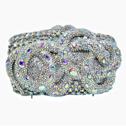 Pythons set with diamonds Crystal Evening Clutch Bag Women New Luxury Designer Chic Novelty Rhinestone Metal Purse And Handbag