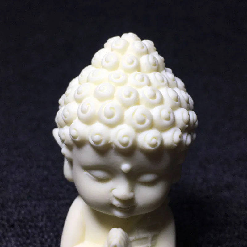 Q Version Lotus Tathagata Buddha Carved Buddha Statue Cute Character Model Home Desktop Decoration Accessories Gift Statue