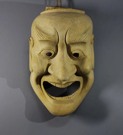QH020 - 21x14x 8.5 cm Big Hand Carved Japanese Mask Carving