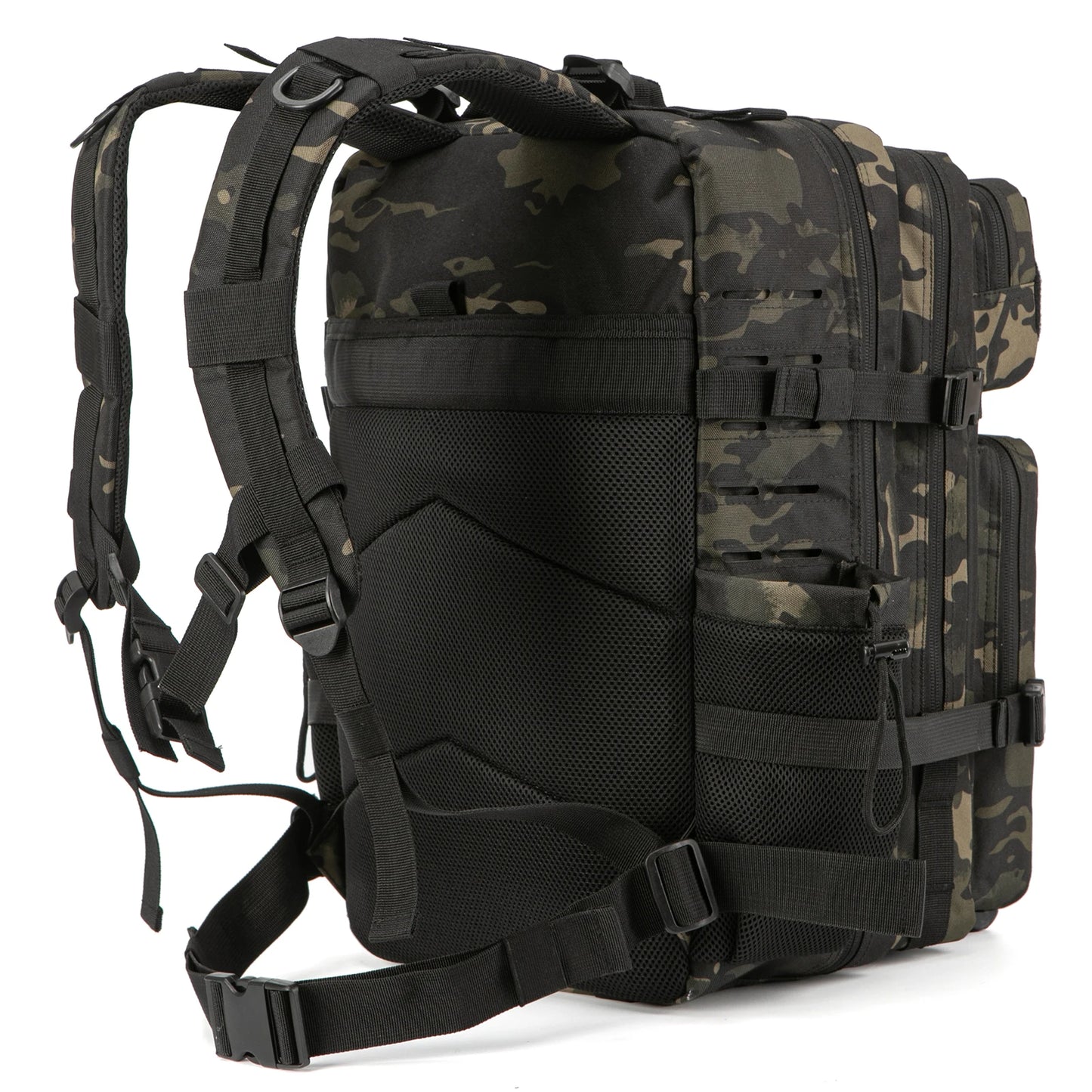 QT&QY 25L/45L Tactical Backpack for Women/men survival Laser Cut Molle Daypack School Bag Gym EDC Rucksack with Dual Cup Holder