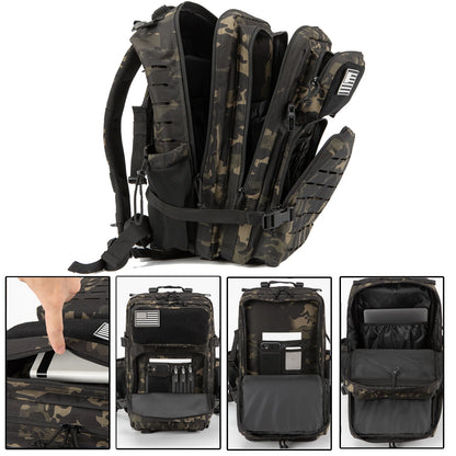 QT&QY 25L/45L Tactical Backpack for Women/men survival Laser Cut Molle Daypack School Bag Gym EDC Rucksack with Dual Cup Holder