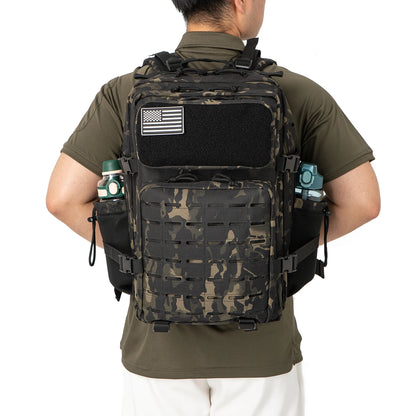 QT&QY 25L/45L Tactical Backpack for Women/men survival Laser Cut Molle Daypack School Bag Gym EDC Rucksack with Dual Cup Holder